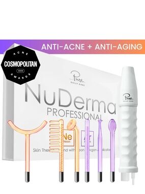NuDerma Professional High Frequency Skin Therapy Wand – Complete Set
